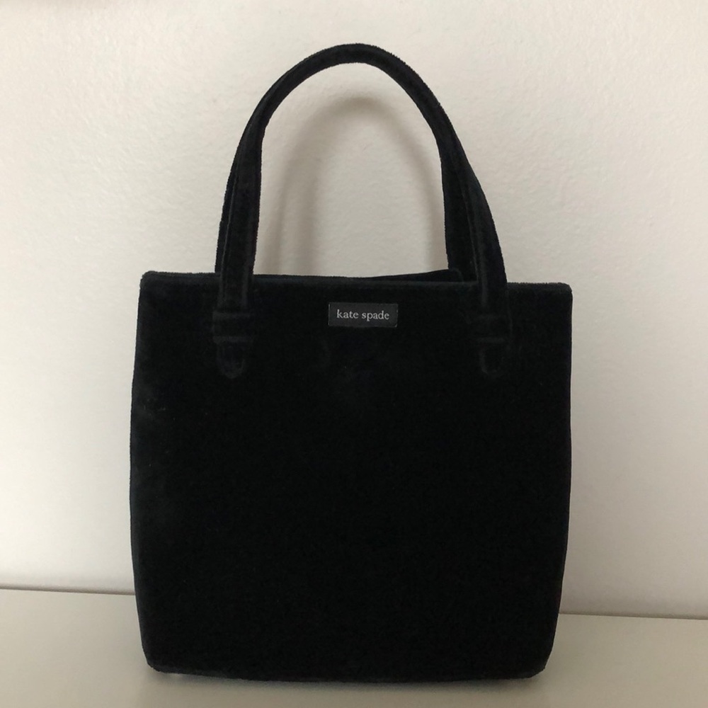 Vintage 90s Kate Spade black velvet mini bag